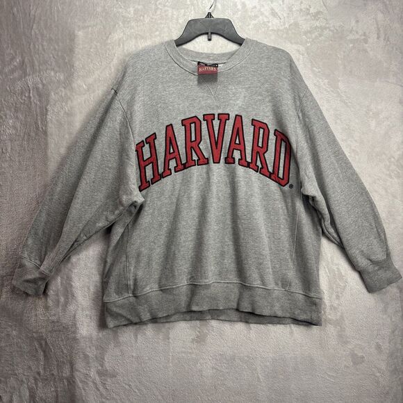Zara Tops - Harvard Crimson Sweatshirt Womens Medium Gray Crewneck Pullover Fleece Zara*